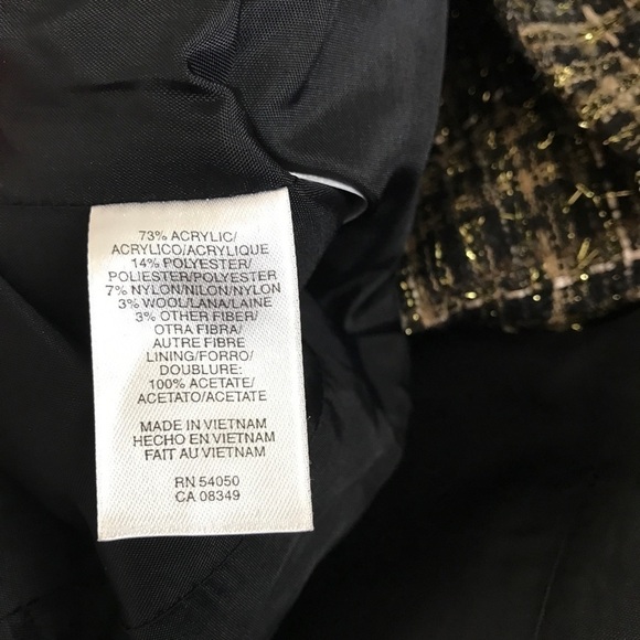 Jones New York collection wool acrylic blend black and gold blazer - Picture 9 of 10
